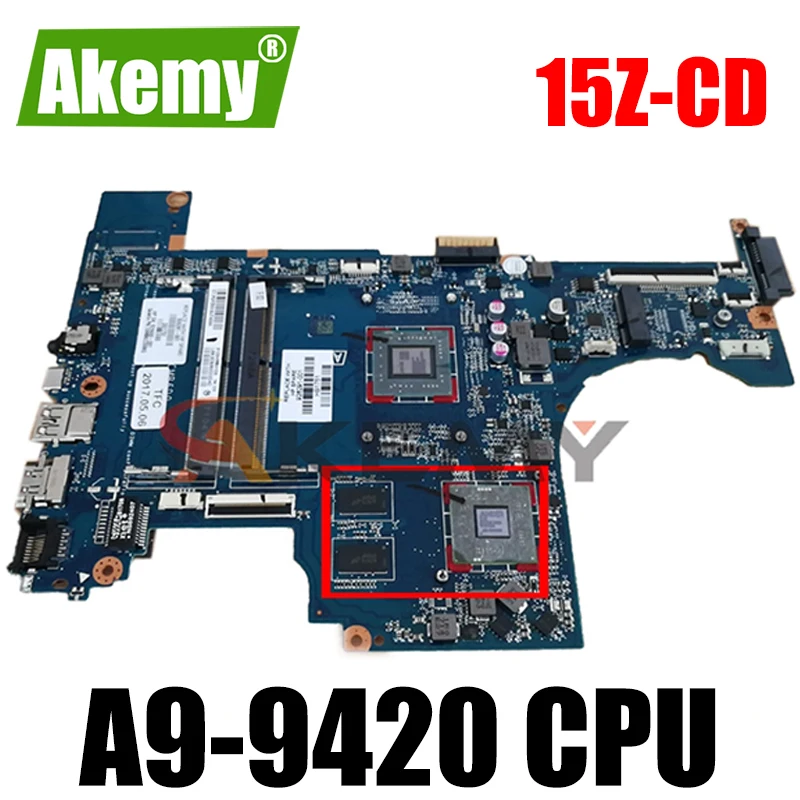 

Akemy 926291-601 926291-001 926291-501 for HP Pavilion 15Z-CD 15-cd DAG94CMB6D0 Laptop motherboard A9-9420 AMD Radeon 530