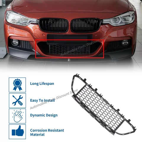 Для F30 F31 BMW 320 328 330 335 340 ActiveHybrid 3, вставка центральной решетки переднего бампера 2012-2019 гг. 51118054132 51118068124