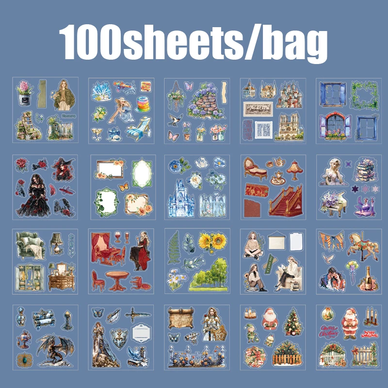 

Набор винтажных наклеек Mr. Paper, 100 шт.