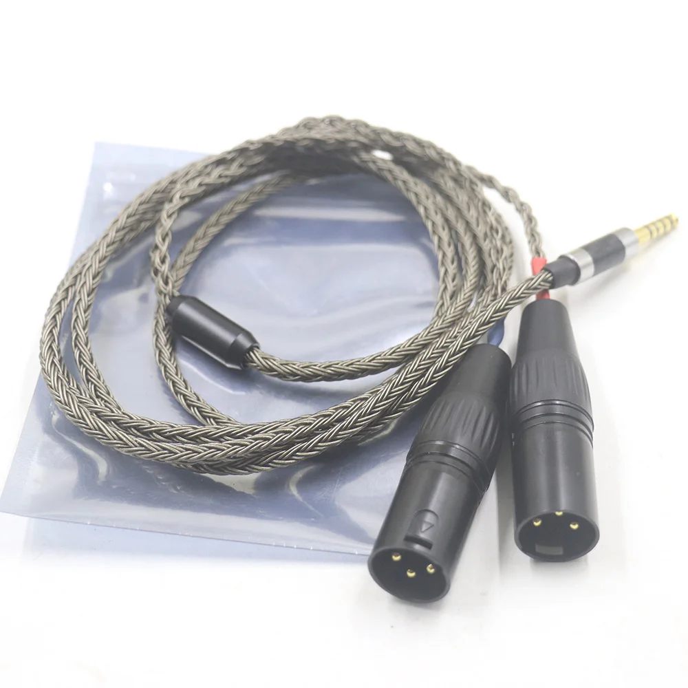 HiFi 16 ядер OCC посеребренный 4 мм сбалансированный двойной 2x 3pin XLR аудиокабель