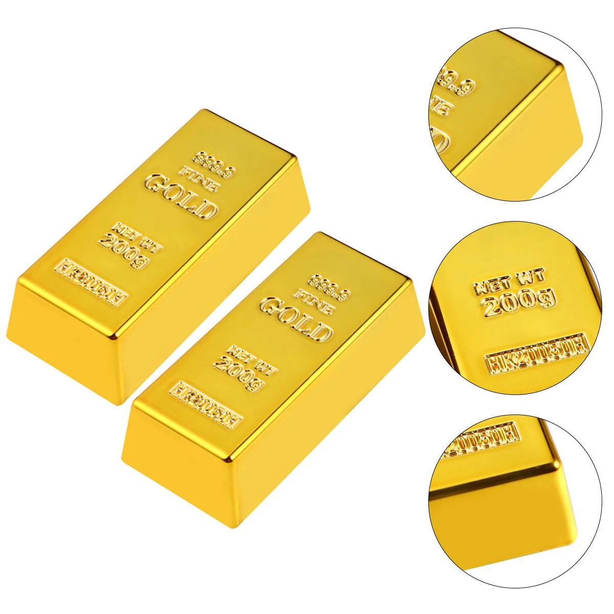 

2 Pcs Simulation Gold Nativity Decor Western Casino Pirate Party Decor Hollow Bar Treasure Boxes Plastic Artificial Brick