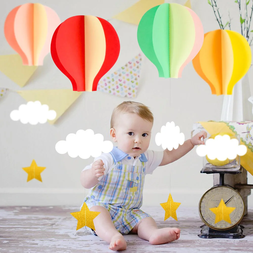

1pc Hot Air Balloon Paper Garland Hanging Decorations Paper Ornaments Wedding Baby Shower Birthday Party Decoration Photo Booth
