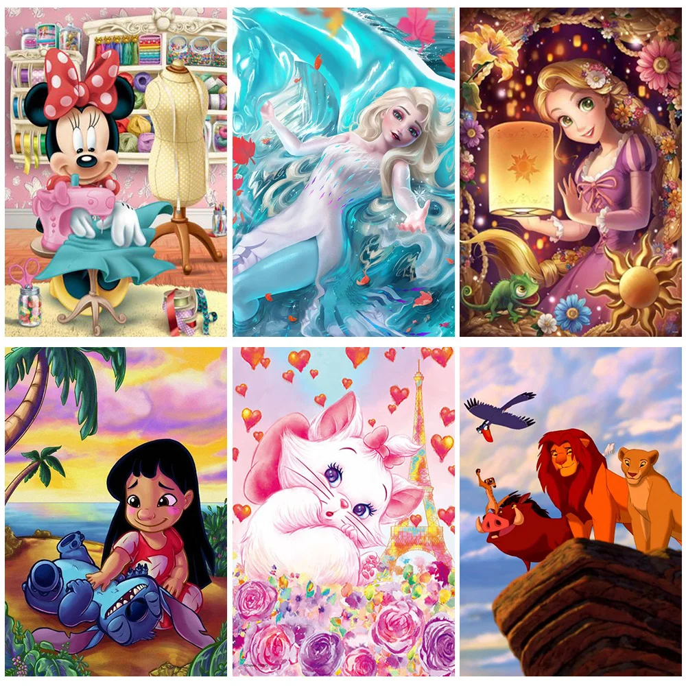 

Disney DIY 5D Diamond Painting Cartoon Princess Cross Stitch Kit Full Drill Embroidery Mosaic Art Picture Rhinestones Home Decor
