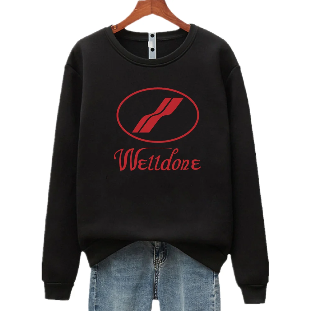 WE11DONE Pullover Hoodies & Sweatshirts Spring and Autumn New Loose Outer Wear Print Long Sleeve Women's Clothing