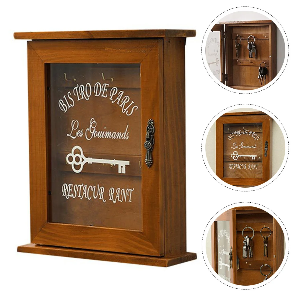 

Hanging Wall Jewelry Organizer Key Storage Box Entry Door Adornment Wall-mounted Case Wooden Home Holder for the