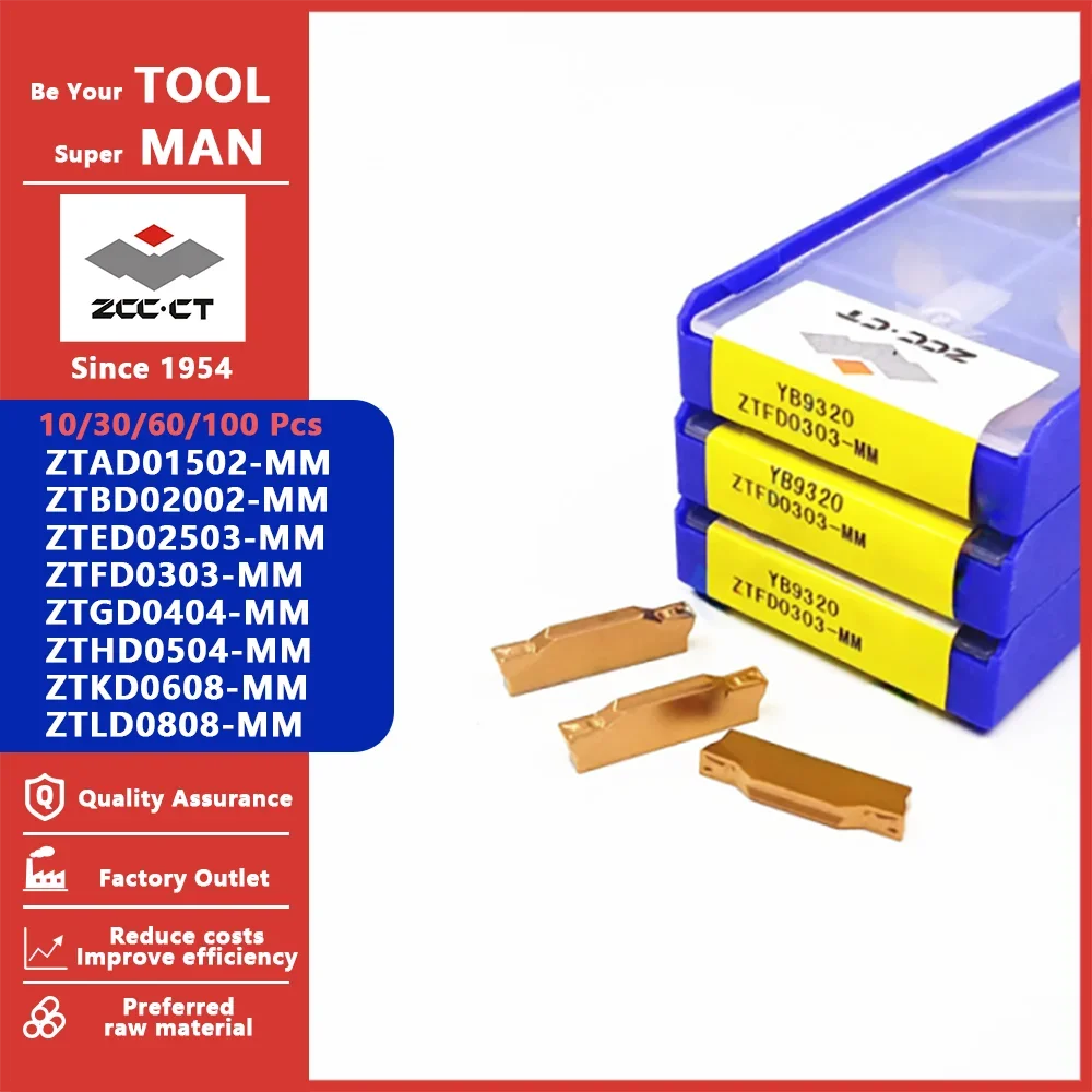 

ZCCCT ZTAD01502 ZTBD02002 ZTED02503 ZTFD0303 ZTGD0404 ZTHD0504 ZTKD0608 ZTLD0808-ММ Двуглавые токарные пластины для обработки канавок