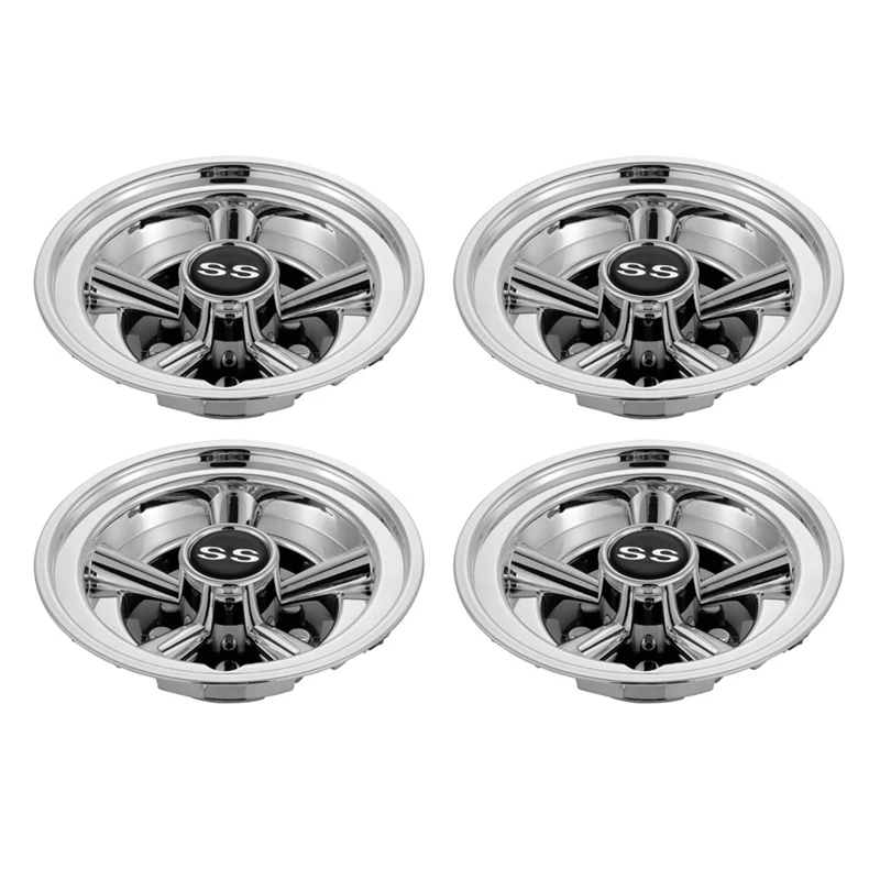 

4Pcs Golf Cart Ss Hub Cover Parts Kit For Ezgo Club Car Yamaha Hub Caps 8-Inch Chrome Silver Plated Hubcaps