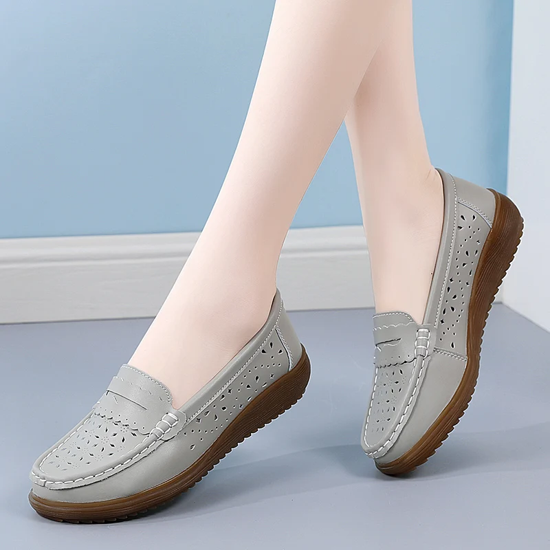 

2022 New Shoes Woman Slip On Women Flats Moccasins Women's Loafers Spring Autumn Mother Shoe Big Size 35-41 zapatillas mujer