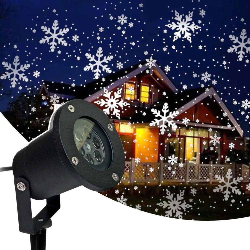 LED Christmas window Projector 16 Patterns Snowflake Laser Projector Waterproof Snow Elk Projection Lamp for Xmas Party Decor