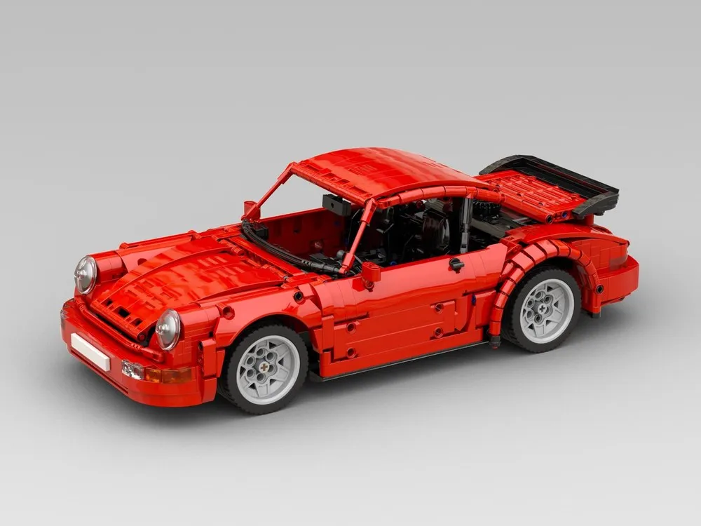 Фото MOC-239017 Крутая модель гоночного автомобиля 964 Turbo (1:12) красного цвета, 1440 деталей, развивающая игрушка для детей, подарок на день рождения для мальчиков №5