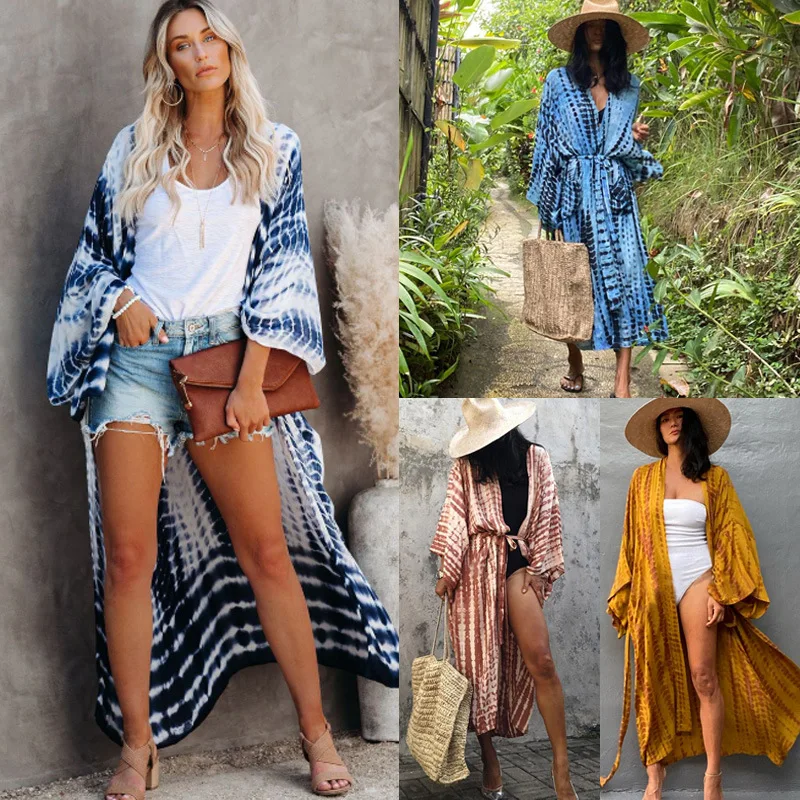 

New 2023 Women Long Sleeve Swimsuit Tops Trim Swimwear Beach Wear Swim Wear Cover Up Dress Tops Summer Swimming Colorful Wear