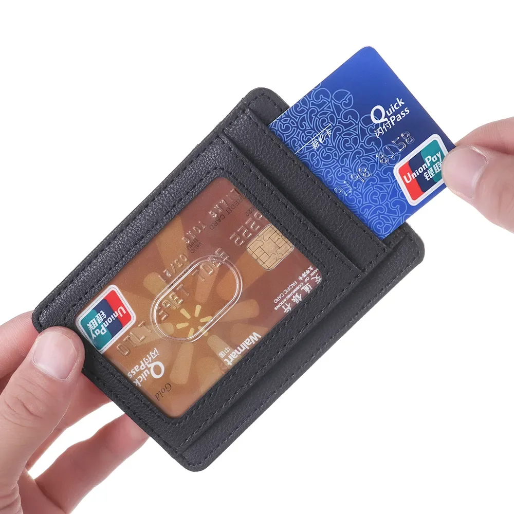 

RFID Blocking Leather Wallet Credit ID Card Holder Purse Money Case for Men Women 2019 Fashion Bag 11.5x8x0.5cm