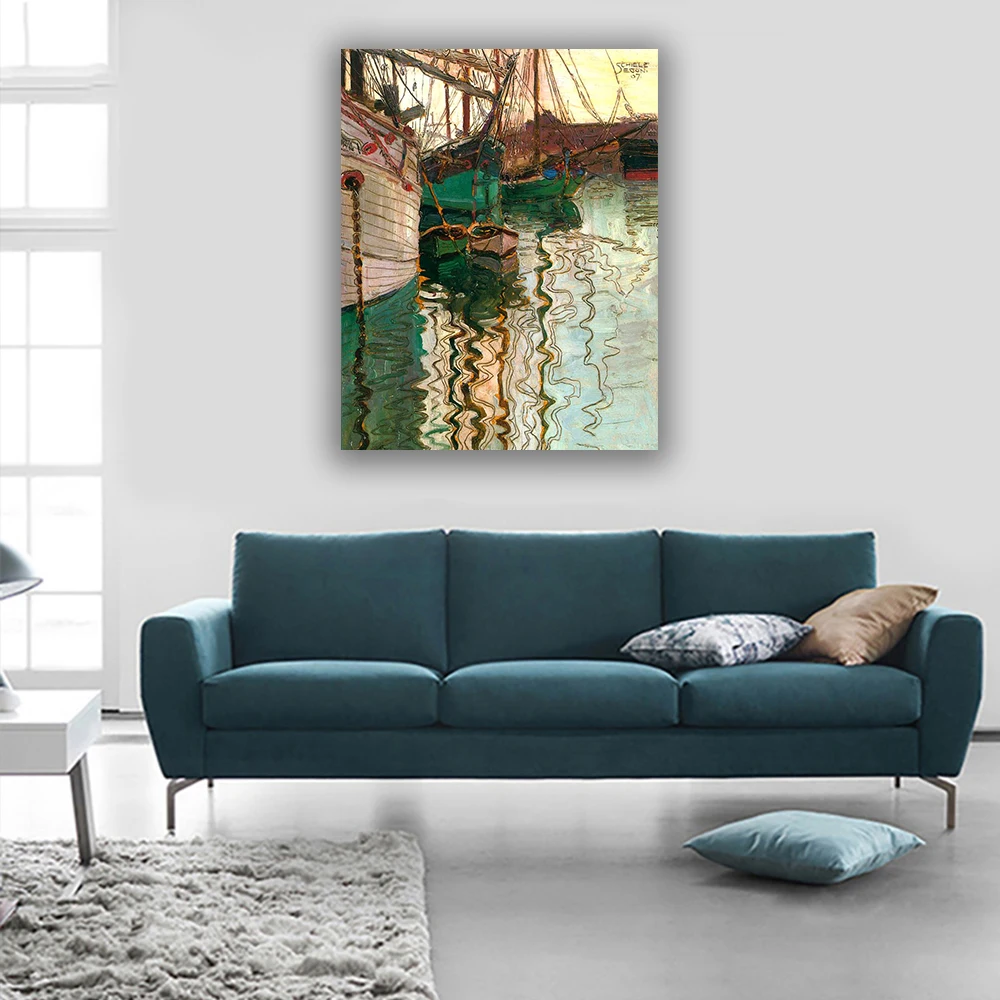 Egon Schiele гавань Триест холст искусственные репродукции постер для украшения дома