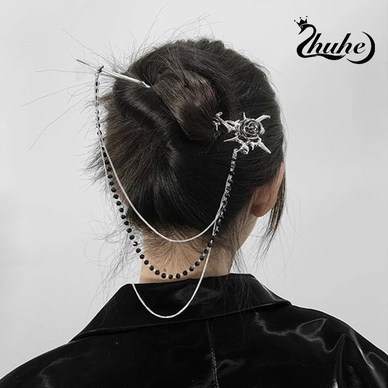 Новинка 2024 роза фотосессия для женщин Новый китайский стиль медный сплав