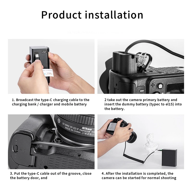 Адаптер питания постоянного тока для камеры Nikon D7000 D7100 D7200 D750 D800E D810A Z5 Z6 Z7 II