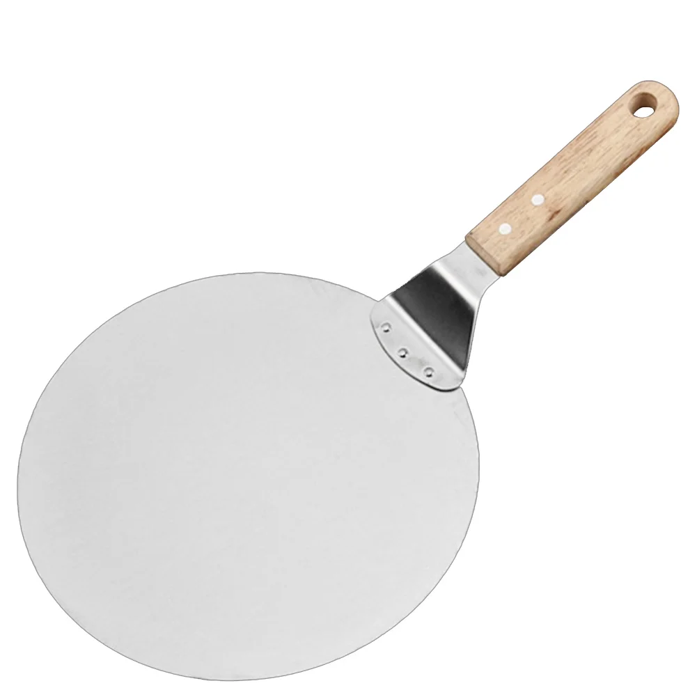 

Stainless Steel Shovel Wooden Handle Durable Baking Tools Pastry Home Spatula Pizza Scraper Breadboard Cake Server Anti-scalding