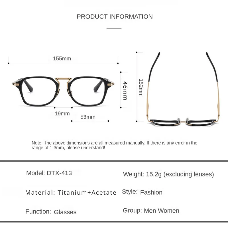 Японская оптическая оправа для очков ручной работы из чистого титана квадратная