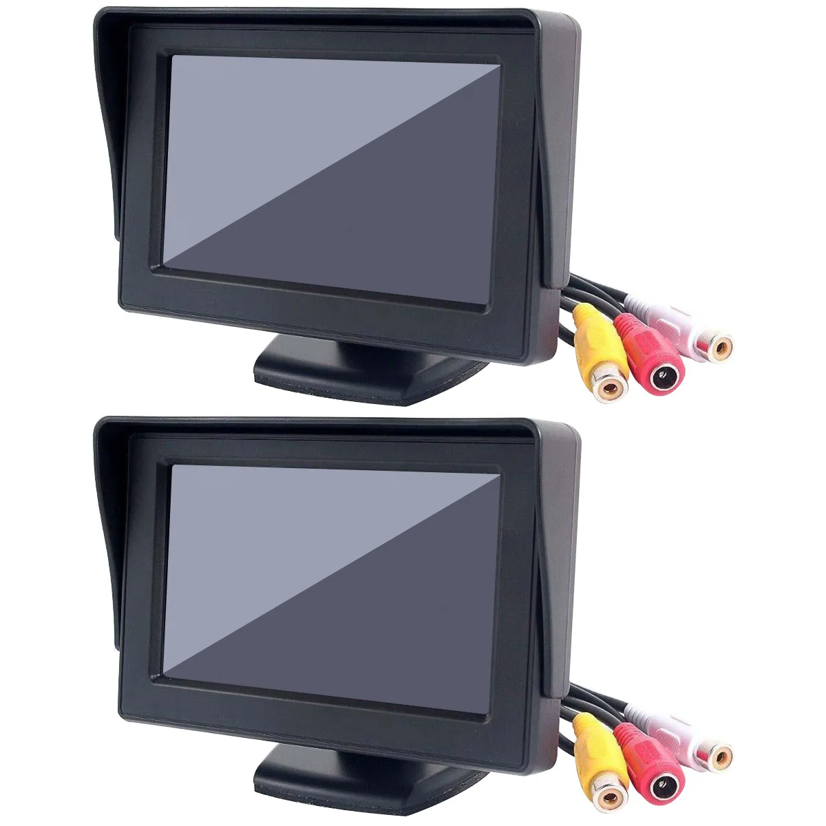 

Автомобильный парковочный дисплей заднего вида 2 шт., экран 43 дюйма TFT LCD, монитор для DVD, VCR, подголовник, монитор заднего вида (черный)