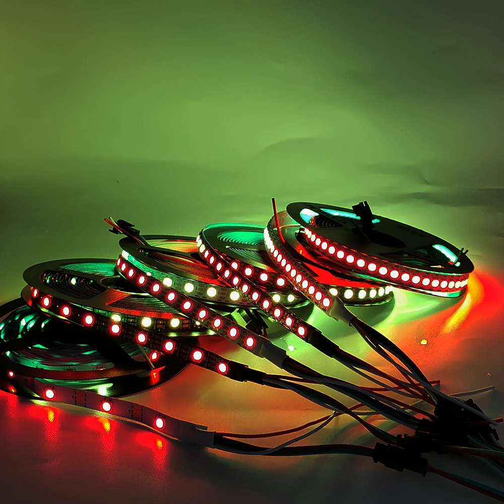 Светодиодная лента DC5V WS2812B с индивидуальной адресацией 5050 RGB Smart Pixels Magic Strip Черно-белая печатная плата Водонепроницаемая IP30 65 67 (art.: 3920d04fbed08) - 3920d04fbed08