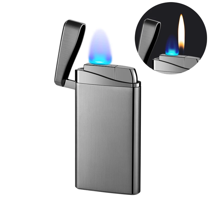 

2022 New Oblate Flame Lighter Windproof Oblate & Open Flame Convertible Butane Gas Torch Lighter Smoking Accessories Men's Gift