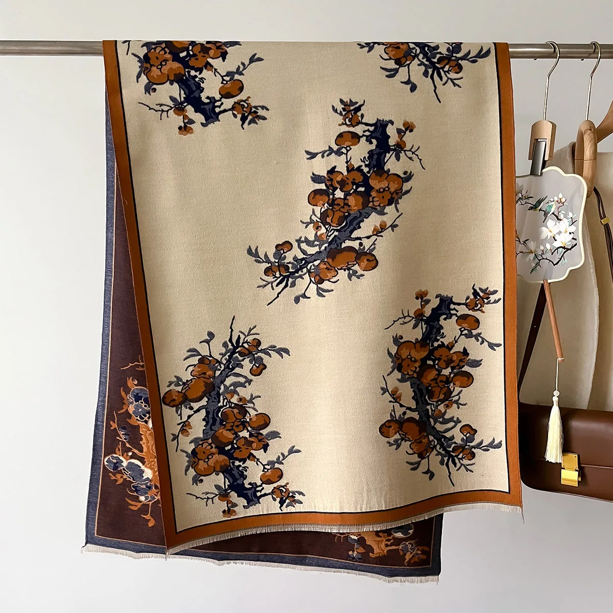 Осенне-зимний шарф женский уличный теплый большого размера толстая шаль с