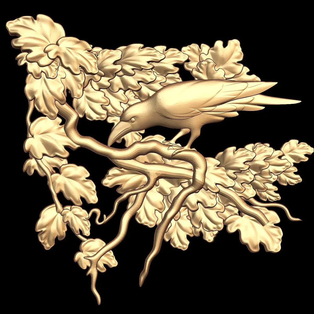 

Bird Bas-Relief 3D STL Model for CNC Router Engraving & 3D Printing Relief Support ZBrush Artcam Aspire Cut3D