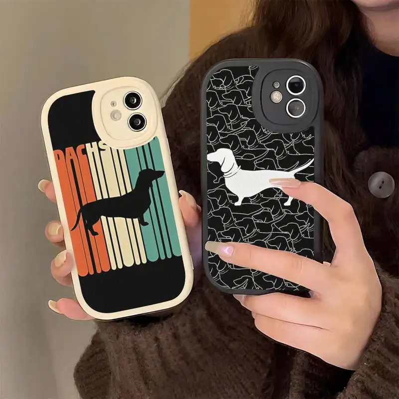 

Dachshund Silhouette Dog Phone Case Hard Leather for iPhone 13 12 Mini 11 14 Pro Max Xs X Xr 7 8 Plus 6 6s Se 2022 Cover