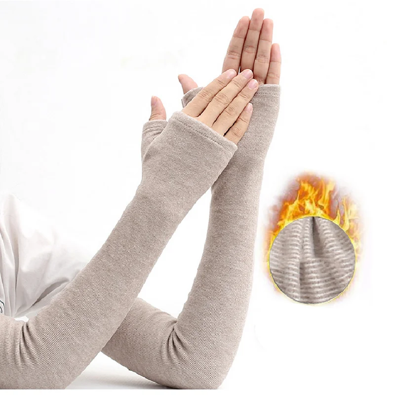 Женские зимние варежки и грелки из однотонного хлопка теплые удобные