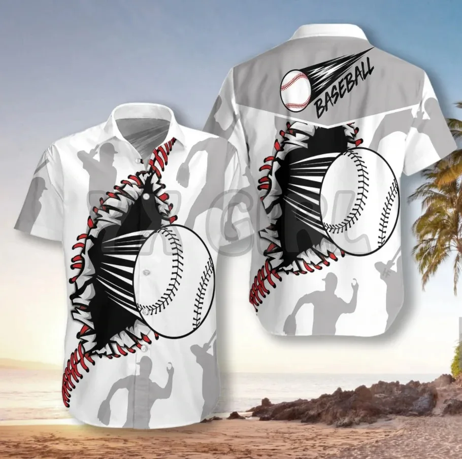 

Baseball Wear Out Pattern Hawaiian Shirt 3D All Over Printed Hawaiian Shirt Men's For Women's Harajuku Casual Shirt Unisex