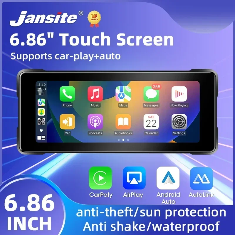 Jansite 6 86-дюймовый портативный мотоциклетный видеорегистратор с беспроводным Apple