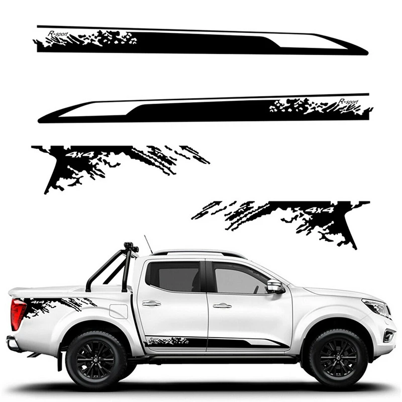 

Pickup Side Body Vinyl Film Decor Decal Stickers For Nissan NAVARA NP300/ Colorado/Toyota Tacoma/Ram 1500/Ford F-150