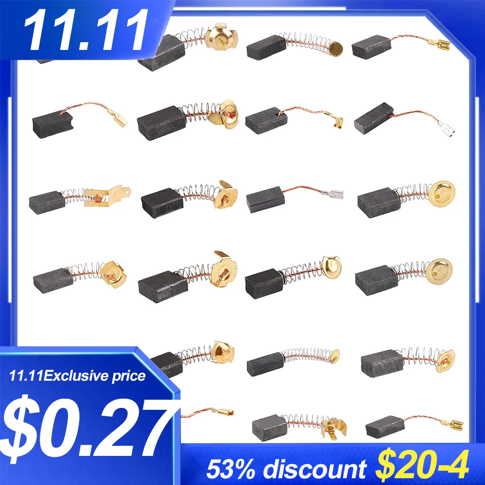 

10pcs Motor Carbon Brush Set Replacement Parts Carbon Brush Electric Hammer Cutting Polishing Machine Power Tool Electric Tools