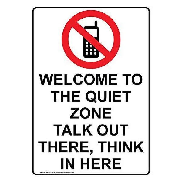 

Vertical Welcome To The Quiet Zone Tin Sign art wall decoration,vintage aluminum retro metal sign, 1