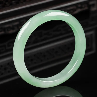

zheru Jewelry Natural Burmese Emerald 54mm-64mm Light Green Bracelet Elegant Princess Jewelry Best Gifts for Moms and Girlfriend