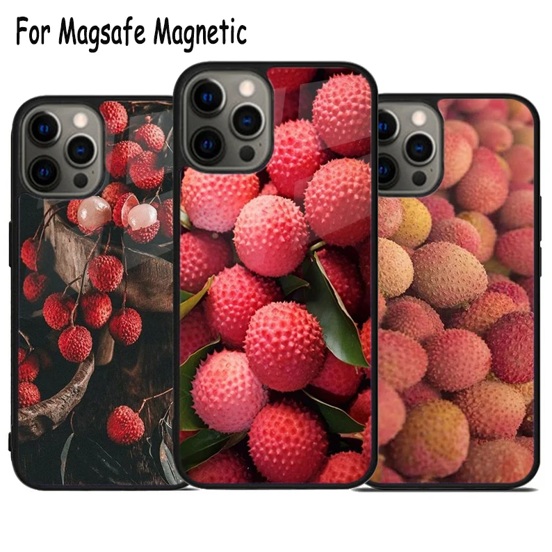 Lychees фруктовый беспроводной зарядный Magsafe чехол для телефона iPhone 15 16 14 13 11 12 Pro Max Plus