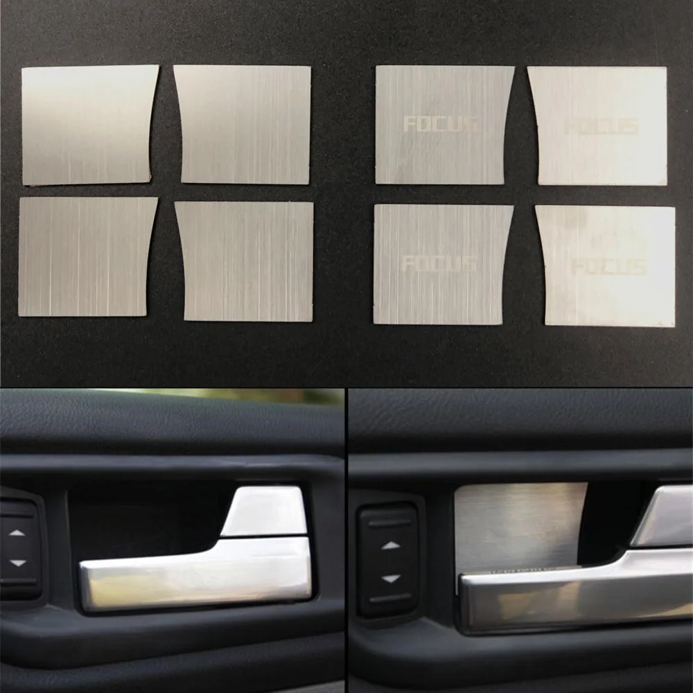 

Аксессуары для автомобиля Ford Focus 2 mk2 2005-2015 седан хэтчбек, дверная внутренняя ручка из нержавеющей стали, чаша, отделка, декоративная наклейка