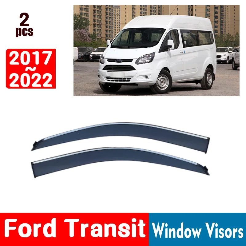 FOR Ford Transit 2017-2022 Window Visors Rain Guard Windows Rain Cover Deflector Awning Shield Vent Guard Shade Cover Trim 2018