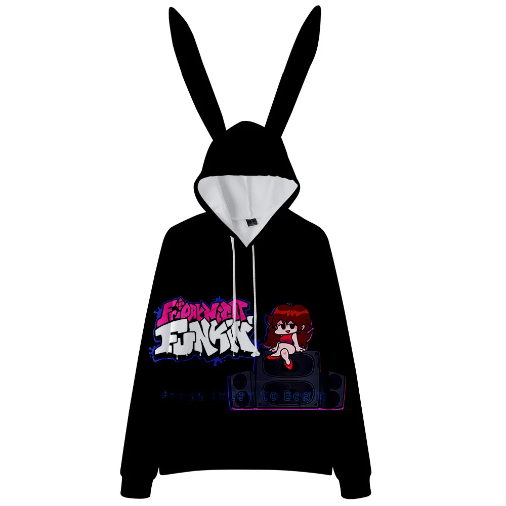 

2021 New Cute Sweatshirts Friday Night Funkin Men/Womens Bunny Ears Hooded Casual Pullover kids 3D Printing Hoodies