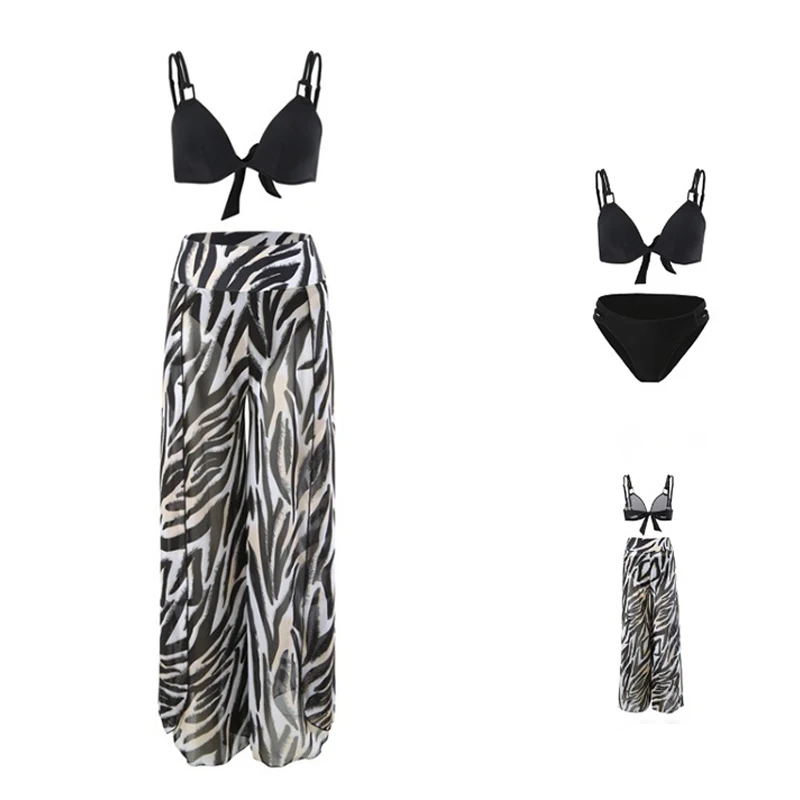 Купальник-тройка женский сетчатый с оборками 14 цветов