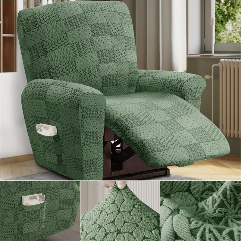 

Jacquard Recliner Sofa Cover Elastic Spandex Reclining Covers Lazy Boy Armchair Slipcovers Stretch Removable Furniture Protecter