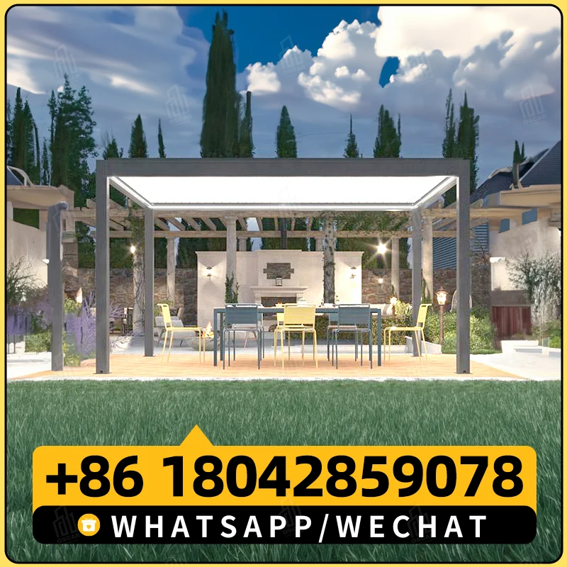 GGH Открытый беседка навес солнечная энергия алюминиевая решетка на крыше