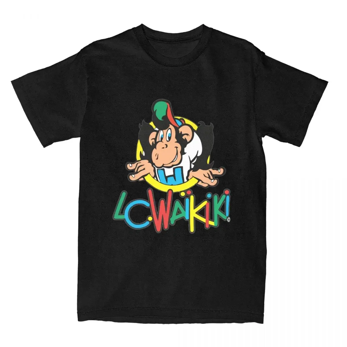 Lc Waikiki Singe Monkey Мультяшная футболка Merch Мужчины Женщины 100% хлопок Crazy Crew Neck Футболка