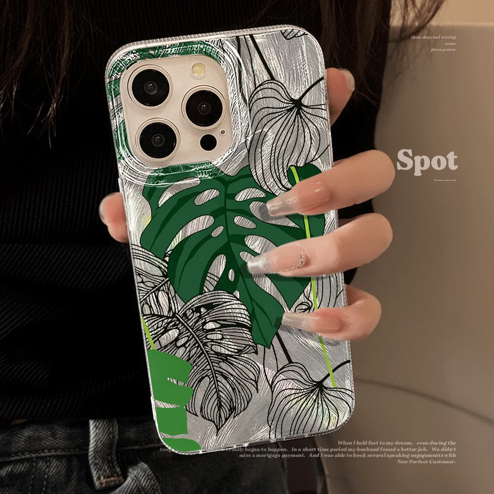 Фото Чехол для телефона Samsung Galaxy S26 S25 S24 S23 Ultra Plus S21 S22 FE A26 A53 A35 A16 A36 A54 A55 A56 Monstera Deliciosa INS Cover №4