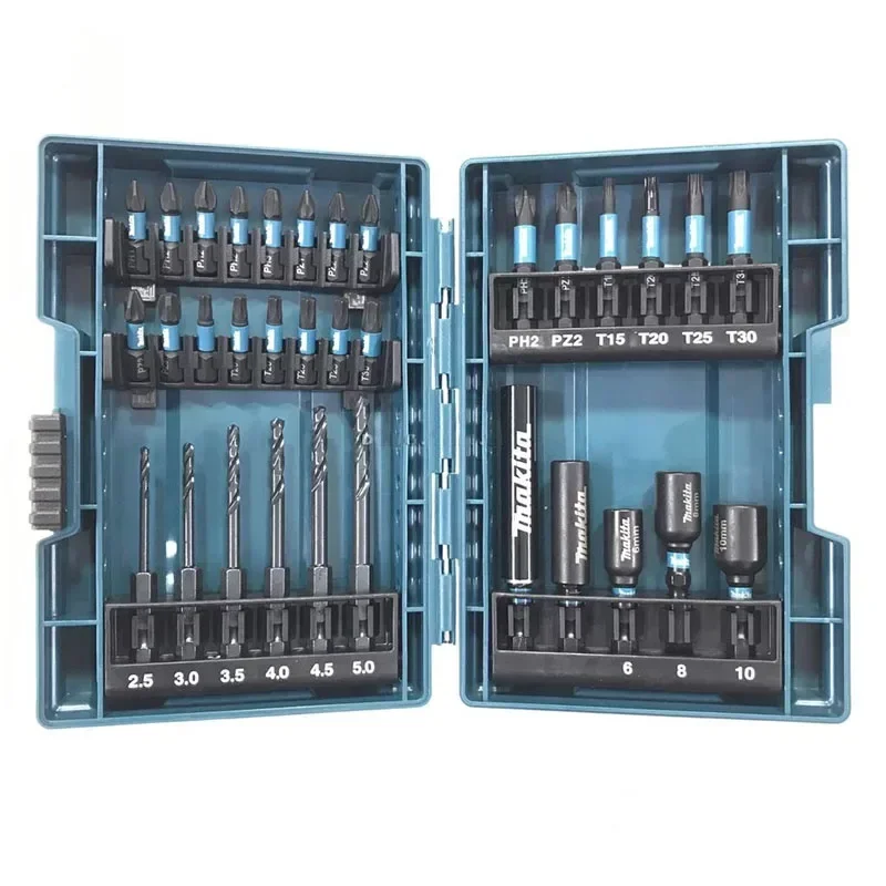 Для Makita E-06622 33Pcs Impact Vis Bit Set Многофункциональный Электрический Manchon Noir Métal Metal Perceuse