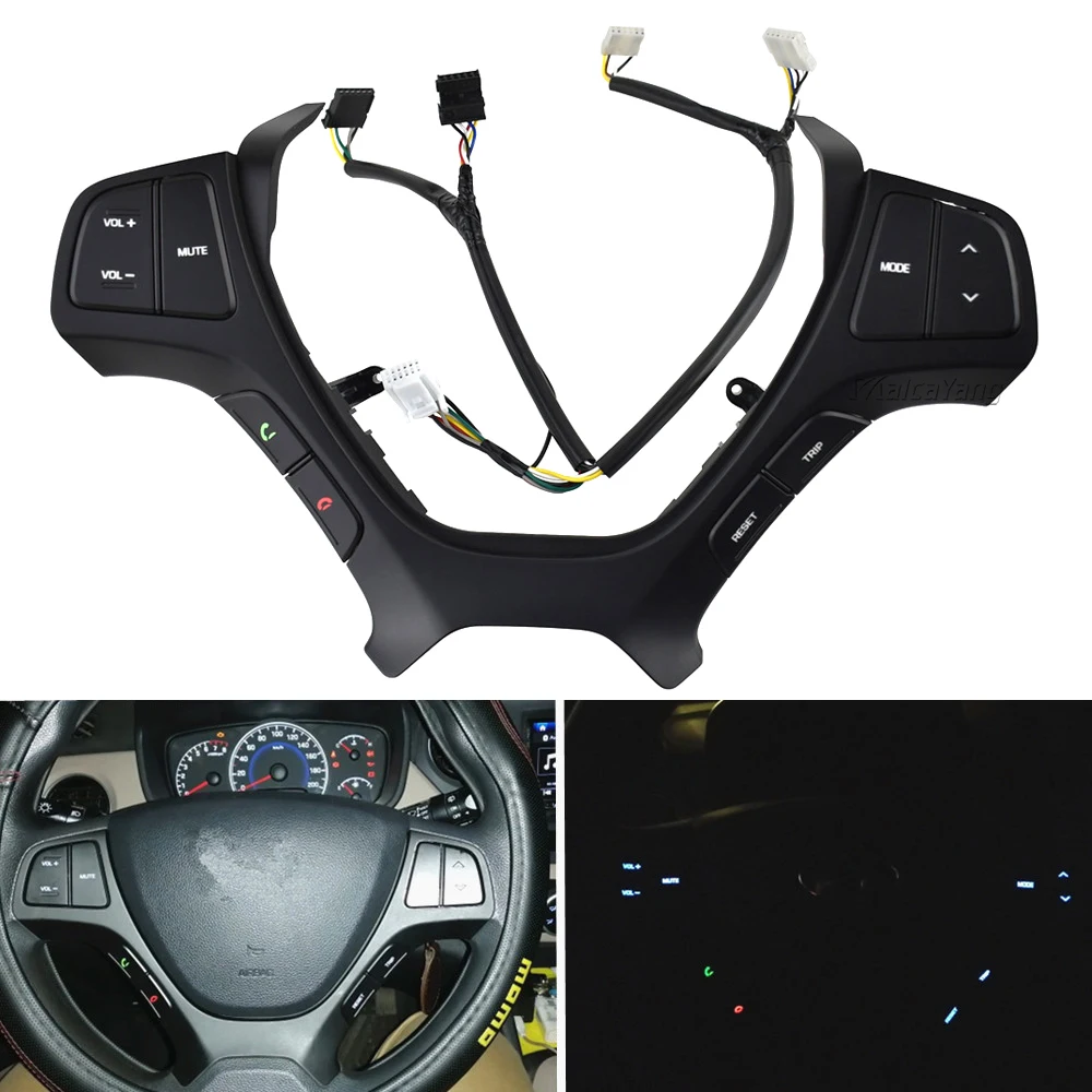 

For Hyundai i10 2014-2017 i20 2015-2018 New Steering Wheel Switch Cruise Control Volume Button Car Accessories