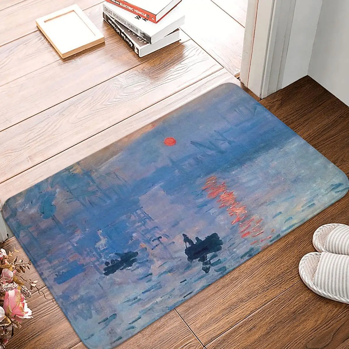 

Claude Monet Impressionist Painter Non-slip Doormat Living Room Mat Sunrise Art Balcony Carpet Entrance Door Rug Bedroom Decor