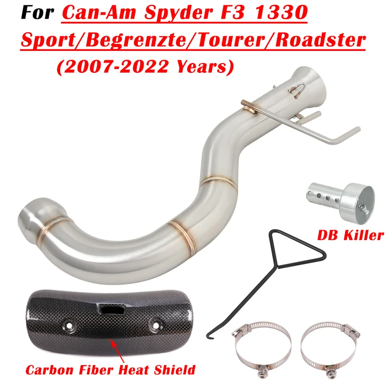 

For Can-Am Can Am Spyder 1330 Sport Begrenzte Tourer Roadster 2007 - 2022 Motorcycle Exhaust Eliminator Enhanced Middle Pipe