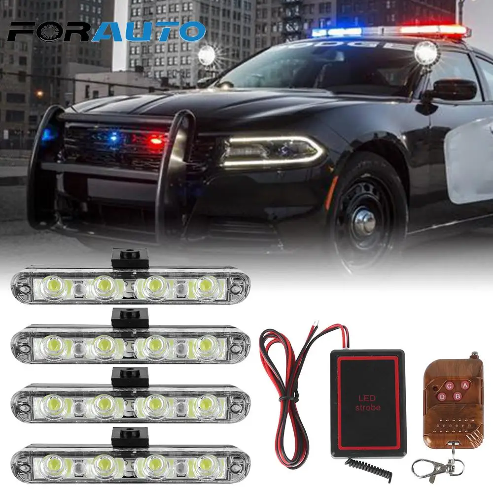 

LED DRL 12V Ambulance Fso Police Light 4x4/Led Wireless Remote Flashing Car Strobe Warning Lighter Truck Light