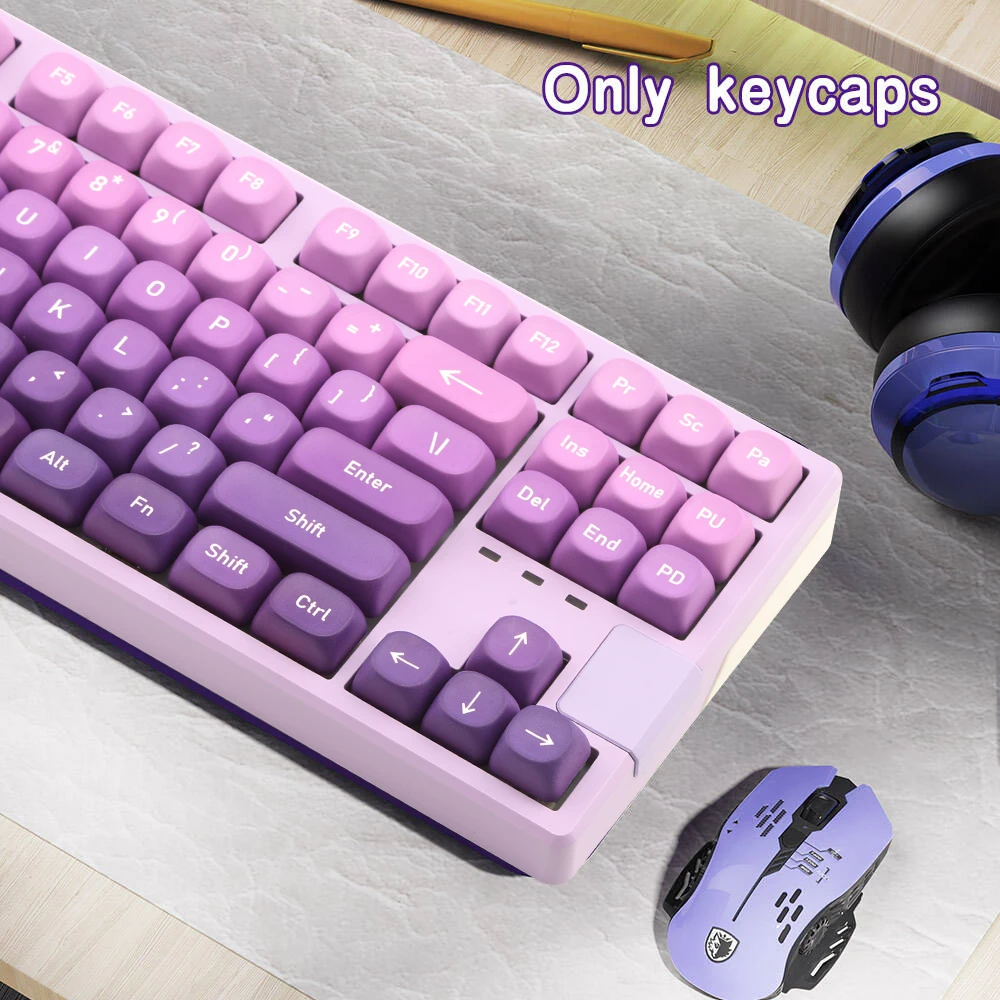 НОВЫЕ фиолетовые колпачки MOA для клавиш из ПБТ 134 клавиши EN/JP/KR переключателей Cherry