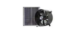 HVAC Vent Tools 14' 50W Solar Panel Powered 7 Blade Propeller Wall Mounted Factory Air Extractor Attic Gable DC Heat Exhaust Fan